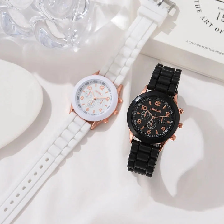 2Pcs Watch Set Fashion Luxury Elegant.