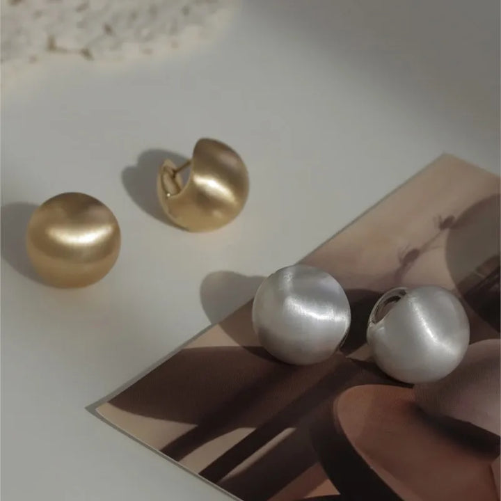 Frosted Gold-plated Brushed Earrings.